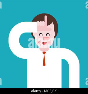 Man showing loser with sign fingers head. Stock Vector