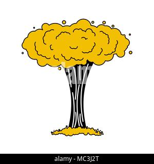 Nuclear explosion isolated. War. large red explosive chemical mushroom. Stock Vector