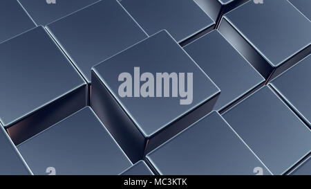 Cubes array in repeating pattern, abstract 3d rendering illustration of boxes as background Stock Photo