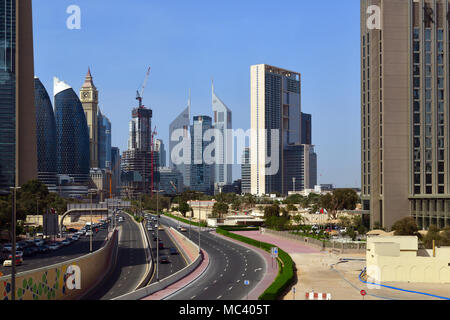 Dubai, UAE- April 8. 2018. The development of Al Saada street Stock Photo