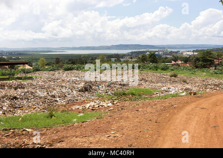 Jinja, Uganda. 21 May 2017. A large landfill of waste sprawling on the suburbs of the Ugandan city of Jinja. Stock Photo