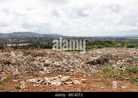 Jinja, Uganda. 21 May 2017. A large landfill of waste sprawling on the suburbs of the Ugandan city of Jinja. Stock Photo