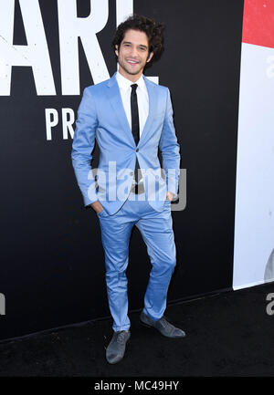 April 12, 2018 - Hollywood, CA, U.S. - 12 April 2018 - Hollywood, California - Tyler Posey. ''Truth or Dare'' Los Angeles Premiere held at Arclight Hollywood. Photo Credit: Birdie Thompson/AdMedia (Credit Image: © Birdie Thompson/AdMedia via ZUMA Wire) Stock Photo