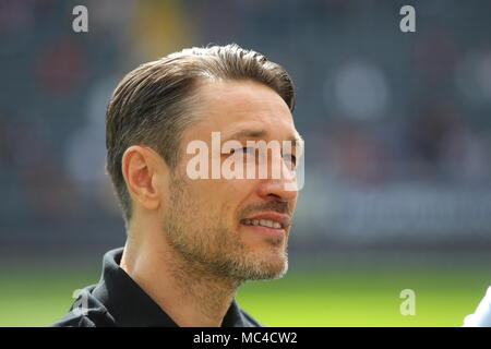 Frankfurt am Main, Germany. 06th May, 2017. Frankfurt coach Niko Kovac laughs on the sidelines before the German Bundesliga soccer match between Eintracht Frankfurt and VfL Wolfsburg at the Commerzbank Arena in Frankfurt am Main, Germany, 06 May 2017. (ATTENTION: Based on the DFL's accreditation provisions, publication and further utilization on the Internet and in online media during the game is capped at a total of 15 pictures per game) Credit: Thomas Frey/dpa | usage worldwide/dpa/Alamy Live News Stock Photo