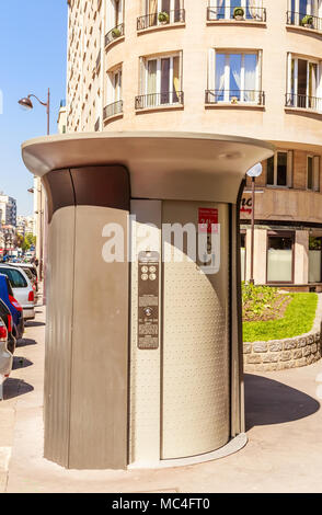 Automatic toilet on the street in Paris, France Stock Photo