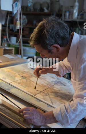 The Ceramic Artist Giuseppe Mitarotonda at work Stock Photo