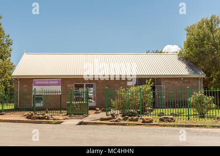 CLOCOLAN, SOUTH AFRICA - MARCH 12, 2018: The public library in Clocolan in the Eastern Free State Province near the border with Lesotho Stock Photo