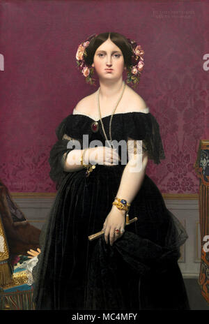 Jean Auguste Dominique Ingres, Madame Moitessier 1851 Oil on canvas. National Gallery of Art, Washington, D.C., USA. Stock Photo