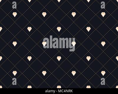 Art deco seamless pattern with diamonds. Style 1920s, 1930s. Vector illustration Stock Vector