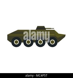 Armoured troop carrier wheeled icon, flat style Stock Vector