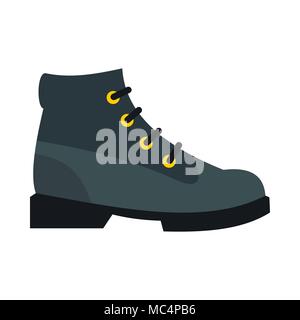 Gray boot icon in flat style Stock Vector
