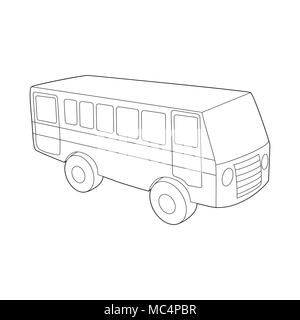 Bus icon, outline style Stock Vector
