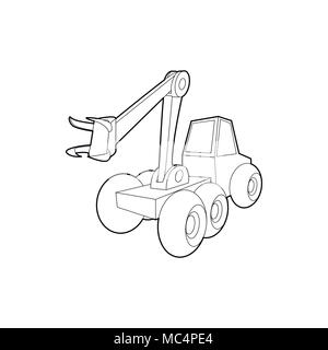 Hydraulic crane icon, outline style Stock Vector