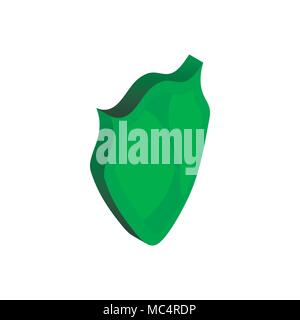 Green shield icon, isometric 3d style Stock Vector
