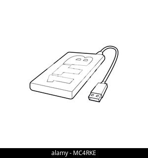 External hard drive 1tb icon, outline style Stock Vector