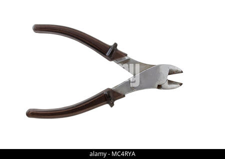 wire cutting pliers isolated on a white background Stock Photo