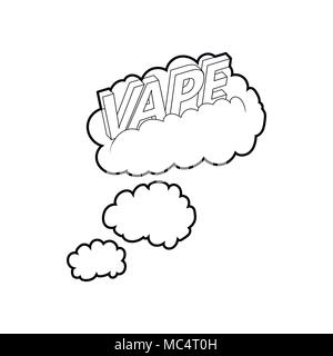 Vape clouds icon, outline style Stock Vector