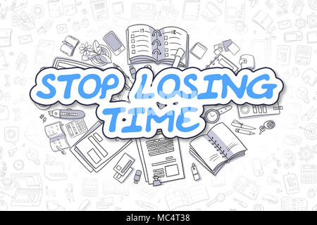 Stop Losing Time - Cartoon Blue Text. Business Concept. Stock Photo