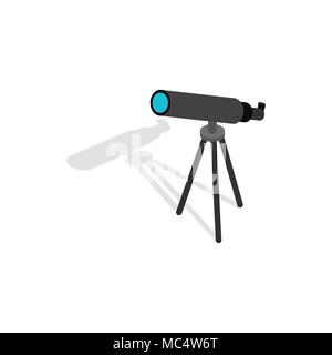 Telescope icon, isometric 3d style Stock Vector