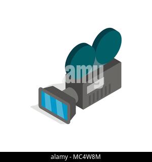 Retro cinema camera icon, isometric 3d style Stock Vector