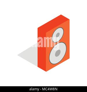 Orange speaker icon, isometric 3d style Stock Vector