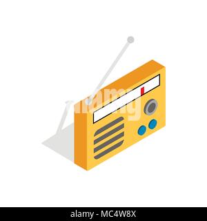 Orange retro radio receiver icon Stock Vector