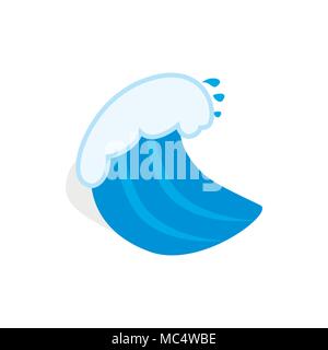 Ocean wave icon, isometric 3d style Stock Vector