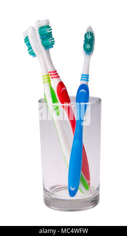toothbrushes in a glass on background. Stock Photo