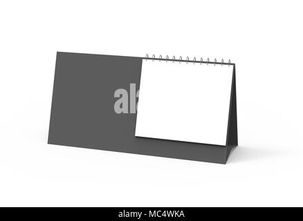 Blank desk calendar, 3d render calendar mockup with empty space for design uses Stock Photo