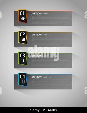 abstract vector banners with option steps, design template Stock Vector