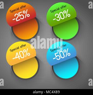 abstract circles badges, price tags labels, design template Stock Vector