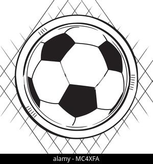 Sketch Drawing Style Of a Soccer Football Ball On White Background Stock Vector