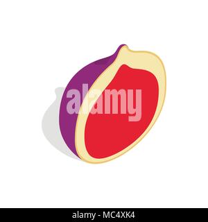 Half of fig fruit icon, isometric 3d style Stock Vector