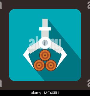 Hydraulic crane with log icon, flat style Stock Vector Image & Art - Alamy