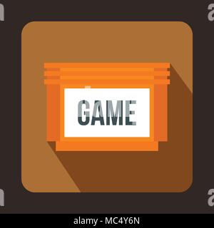 Games floppy disk icon, flat style Stock Vector