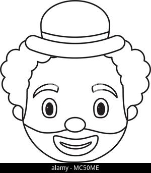 cartoon clown face with hat over white background, vector illustration Stock Vector