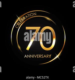 Template 70 Years Anniversary Vector Illustration Stock Vector