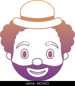 cartoon clown face with hat over white background, colorful design. vector illustration Stock Vector