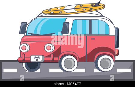 surf van icon over white background, colorful design. vector illustration Stock Vector
