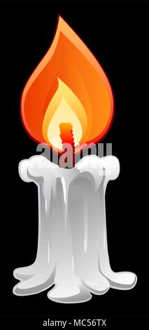 Cartoon candle fire, vector illustration, vertical, isolated Stock Vector