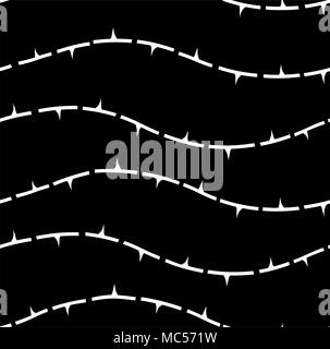 Seamless tile vector texture pattern, dashed thorn lines Stock Vector