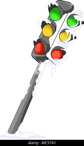 Cold snowy weather theme cartoon, vector, isolated Stock Vector