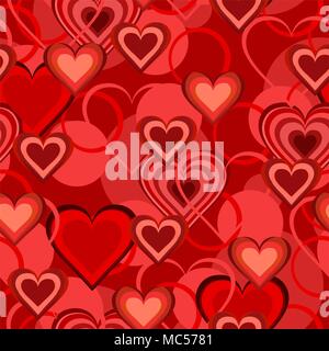 Valentine hearts abstract, seamless tile vector texture pattern Stock Vector