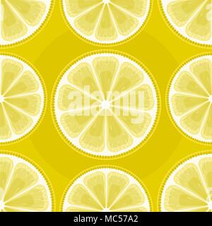 Lemons slice yellow, seamless texture pattern, vector illustration color cartoon, square background Stock Vector