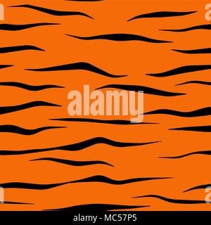 Seamless tile vector texture pattern, tiger stripes Stock Vector