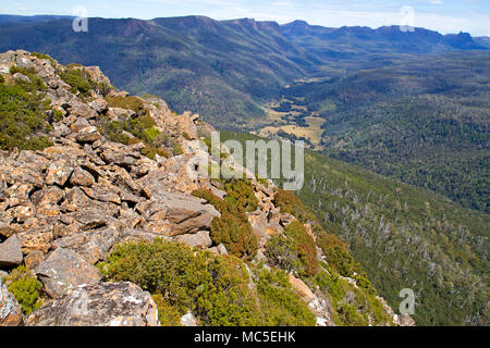 View from the summit of Mt Pillinger in Cradle Mountain-Lake St Clair National Park Stock Photo