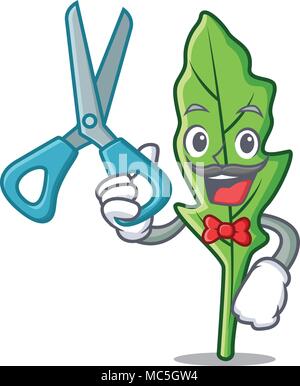 Barber arugula character cartoon style vector illustration Stock Vector