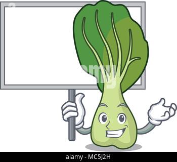 Bring board bok choy character cartoon vector illustration Stock Vector