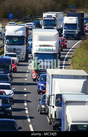 traffic jam on dual carriageway leeds yorkshire united kingdom