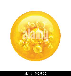 Bubbles oil inside a large oil bubble isolated on white background. Vector illustration Stock Vector